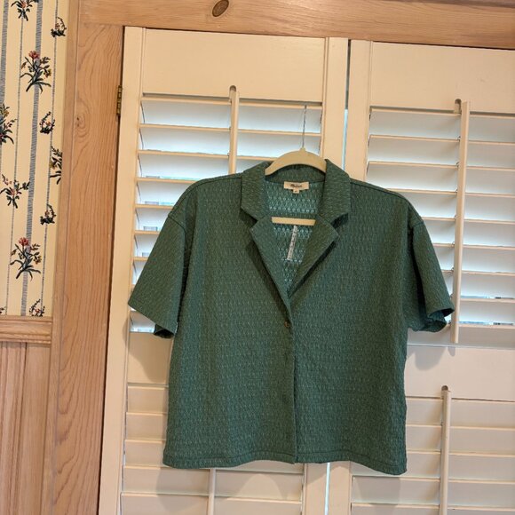 Madewell green button down - Picture 2 of 3